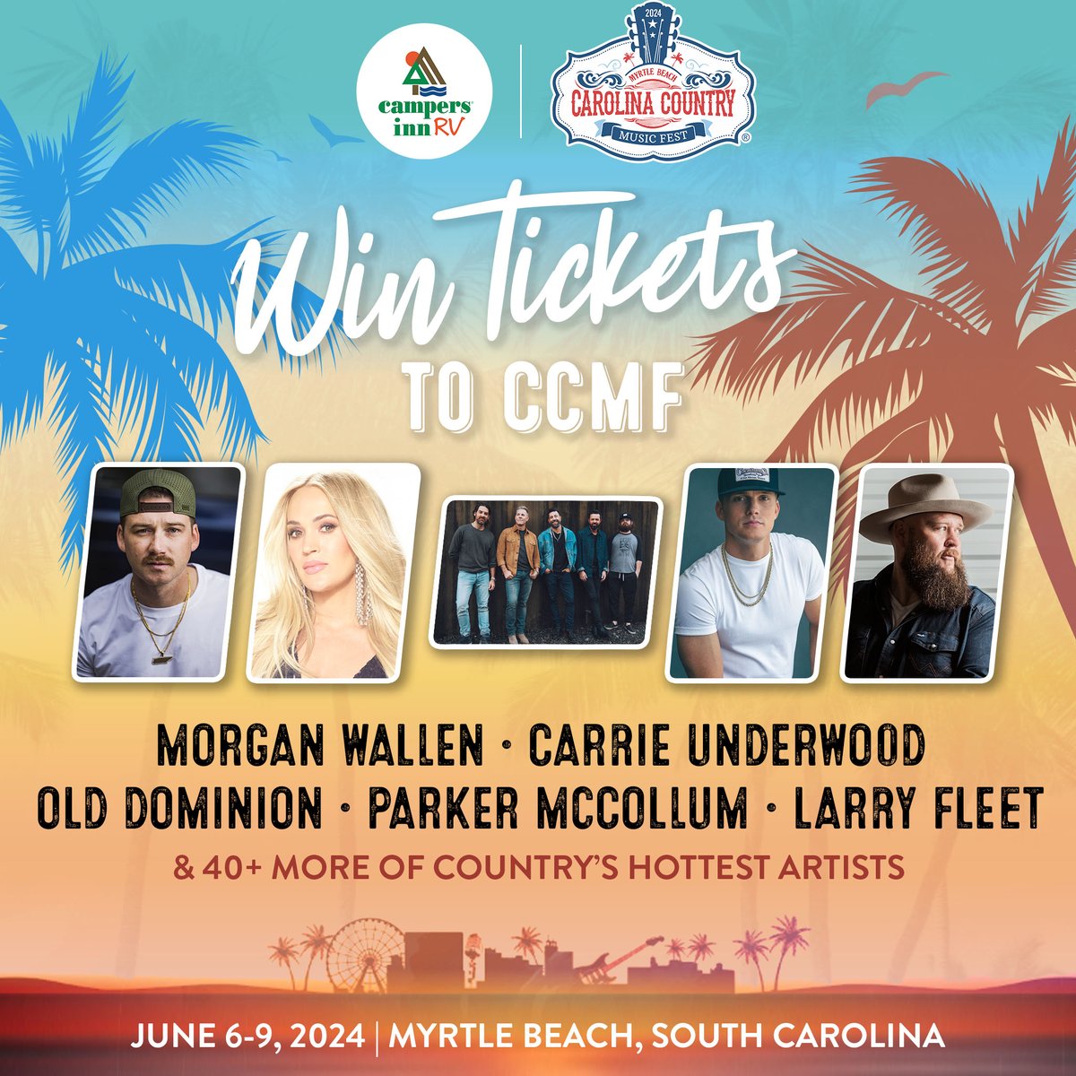 Sign up with @campersinnrv, Now - May 24th, for a chance to win 2 three-day general admission passes for @ccmflive this June, but you must be following them! Learn more and sign up here >> info.campersinn.com/ccmf-2024 #Campersinn #CCMF #CountryMusic