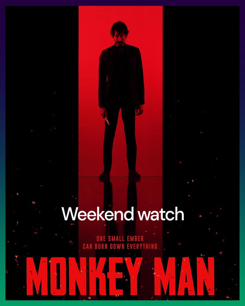 WEEKEND WATCH:Monkey Man
Dev Patel wrote directed &amp; stars in the film as the ultimate underdog. He created the film 'that young Dev always wanted to see'
Born in London of Gujarati Indian descent Dev's accent in the film helps ground the character in his tragic backstory
#accent