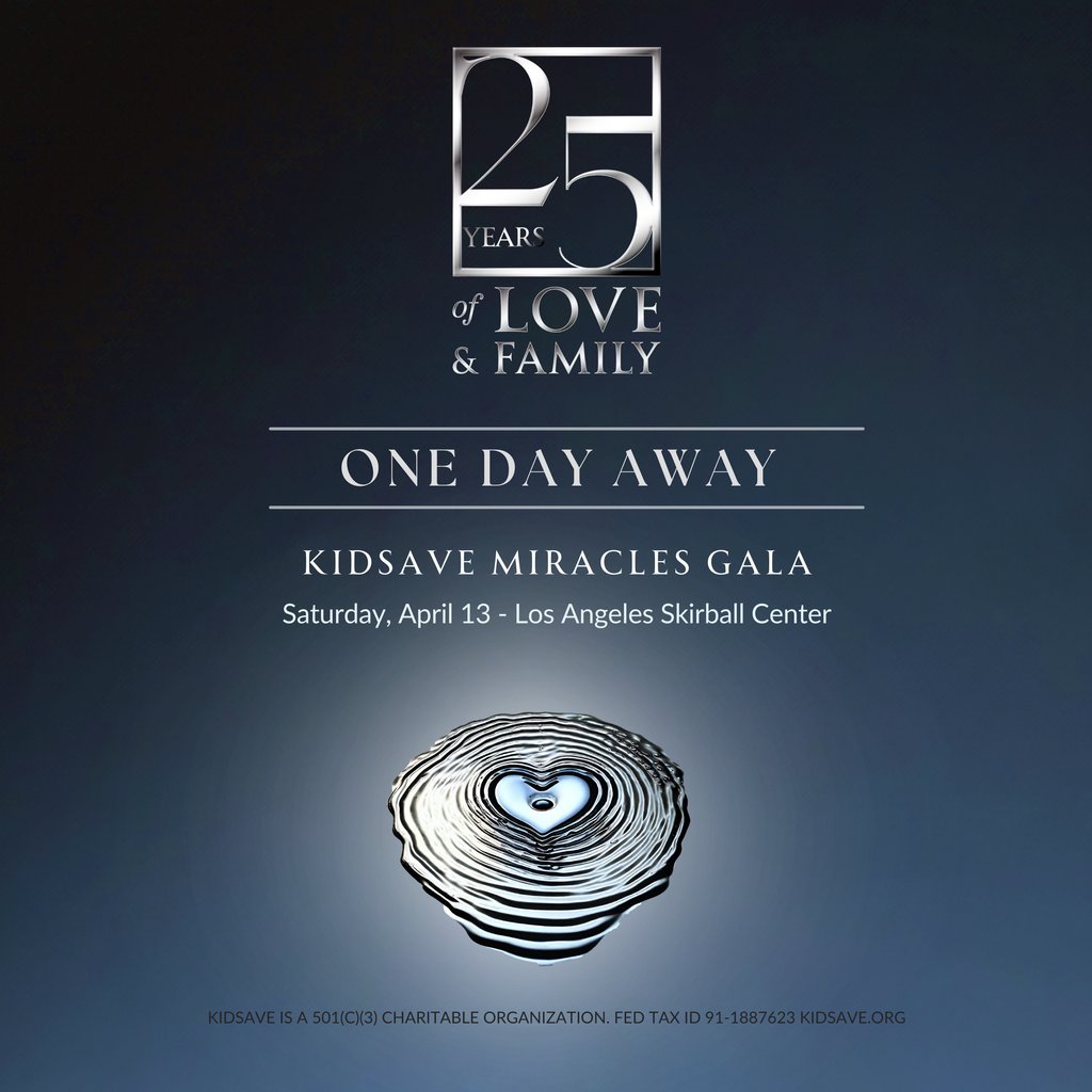 See you tomorrow, Los Angeles! 🩶 Visit kidsave.org/gala2024/ to learn more and get your tickets to our D.C. gala happening on April 25. #kidsave #kidsavemiraclesgala #25yearsofloveandfamily #fundraiser