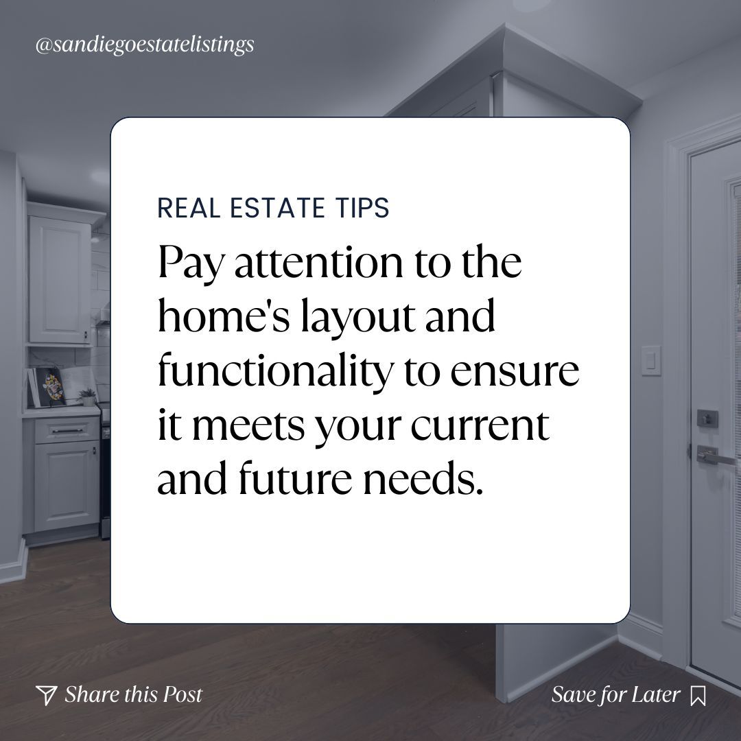 Ensure the arrangement and practicality of your home are suitable for both your current and future requirements.

#PropertyMarket #Realtor #PropertyAgent