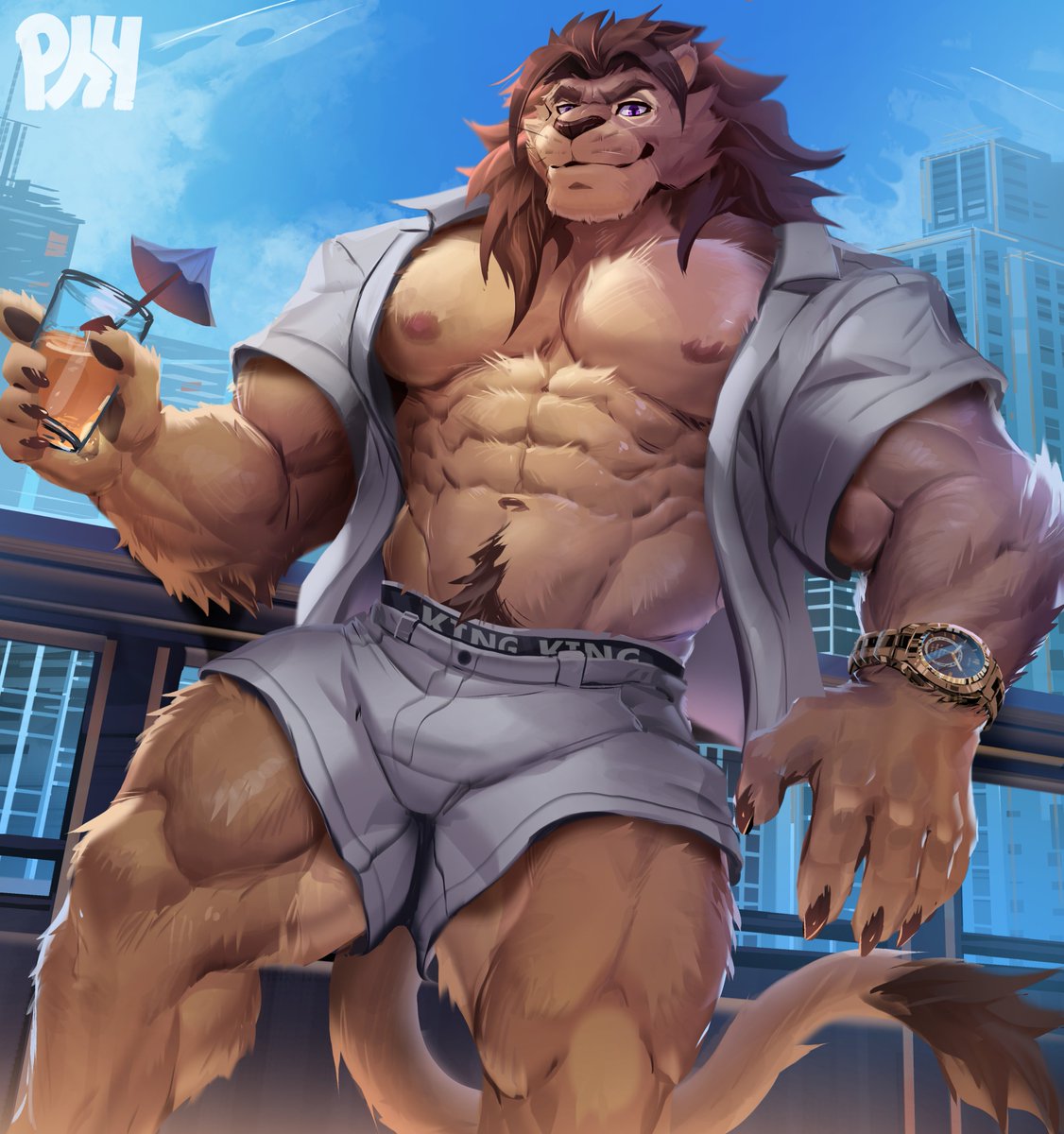 Sugar Daddy lion commission for @MaynordBeast