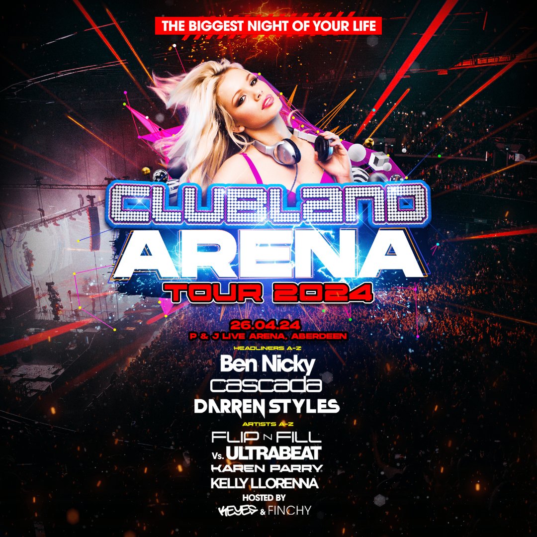 It's only 2 weeks until you have the BIGGEST night of your life! Who are you most excited to see at Clubland?👇 ⭐ Ben Nicky ⭐ Cascada ⭐ Darren Styles ⭐ Flip n Fill ⭐ Ultrabeat ⭐ Karen Parry ⭐ Kelly Llorenna Book your tickets 👉 bit.ly/40xzXnS