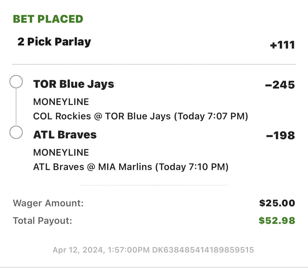+111 Two leg Money Line No Funny Line! Giveaway ! 👏🏾👏🏾👏🏾

25 are my units.. So I'm giving away two units today if this ticket loses or wins! All you have to do is retweet & Like. More plays are posted in the VIP!  @RealMotionPicks

#GamblingX #GamblingTwitter