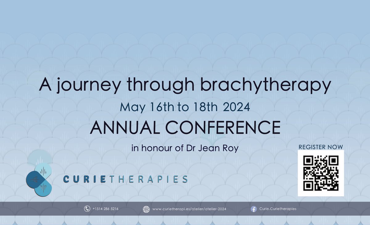 Curietherapies announces the 2024 edition of their annual congress! Join us from May 16–18, 2024, a hybrid event at Monastère des Augustines, Quebec, Canada, for a fascinating journey through brachytherapy. Register Now-bit.ly/3xrXgF7 #curie2024 #brachy2024 #eMedEvents