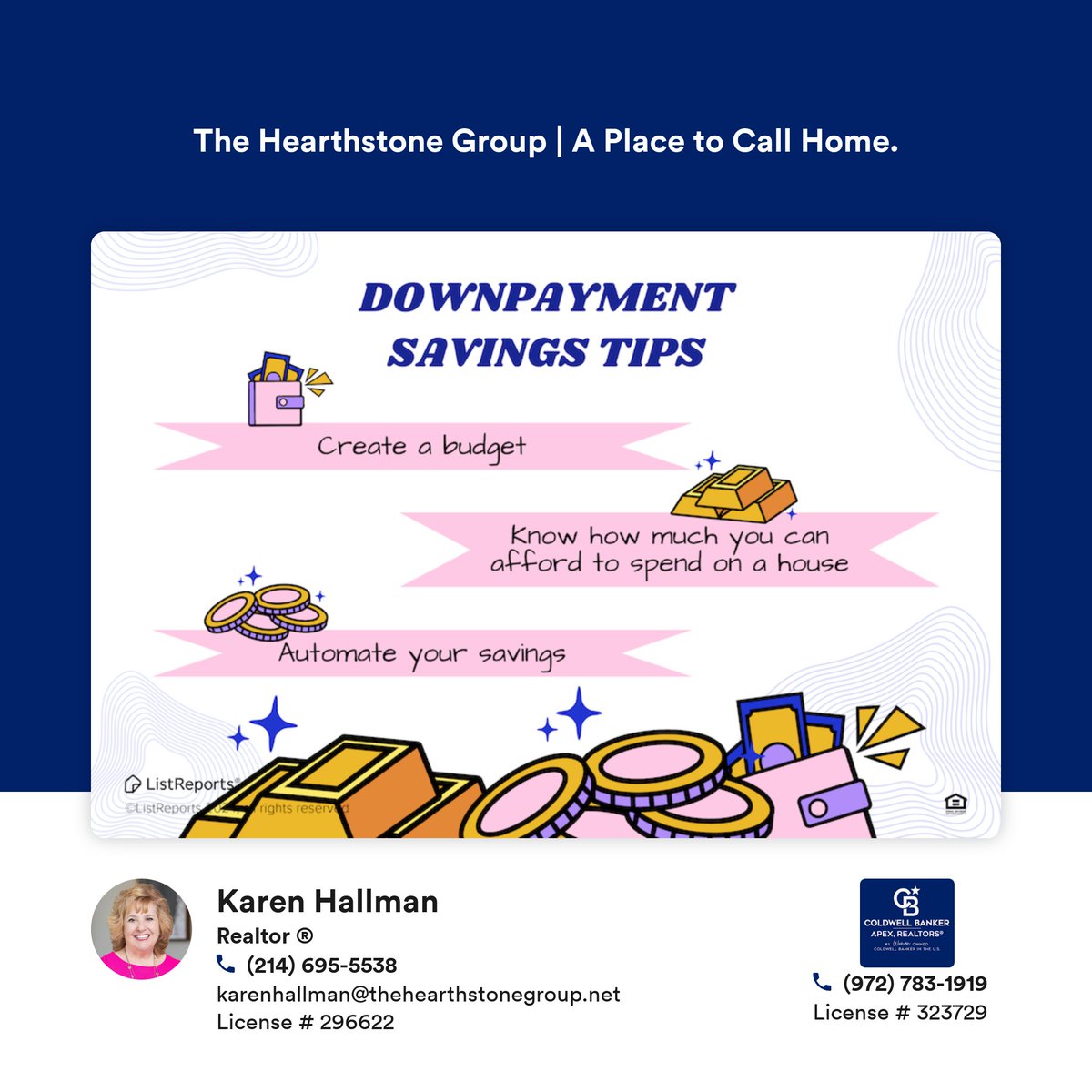 The downpayment is an important part of the home-buying process, so here are some tips to help you prepare. If you're looking for more tips to help you become a homeowner, leave me a comment. I'm a wealth of knowledge, and I'm here to help. 😉 #thehearthstonegroup #topproducer