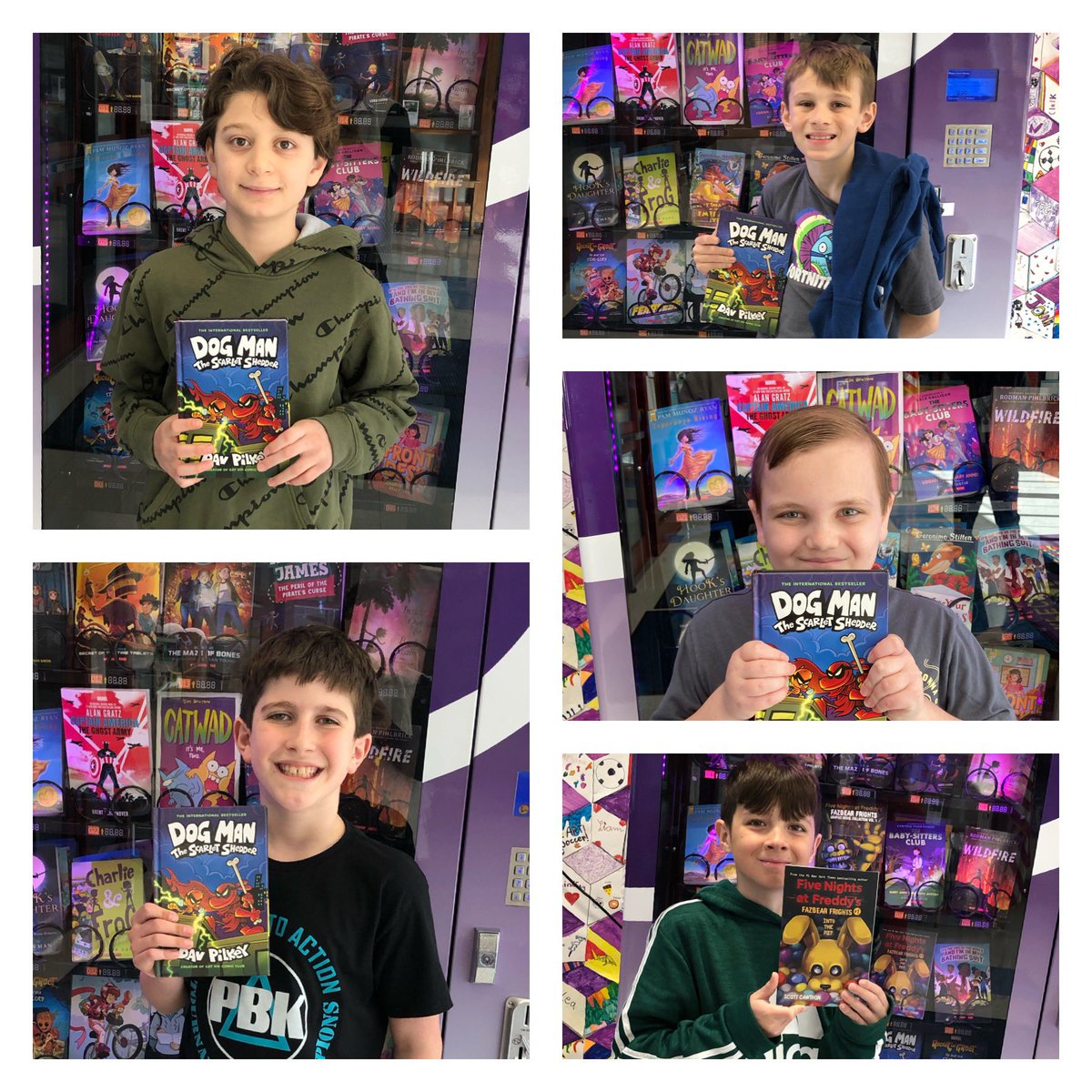 This week’s phenomenal grouping of our sensational students who earned 50 #PBIS incentive hashtags for practicing expected behaviors of being #RespectfulResponsibleSafe & turning them in for a coin for a book from our @HAYellePTO Vending Machine! #WayToGo! #HAYNation