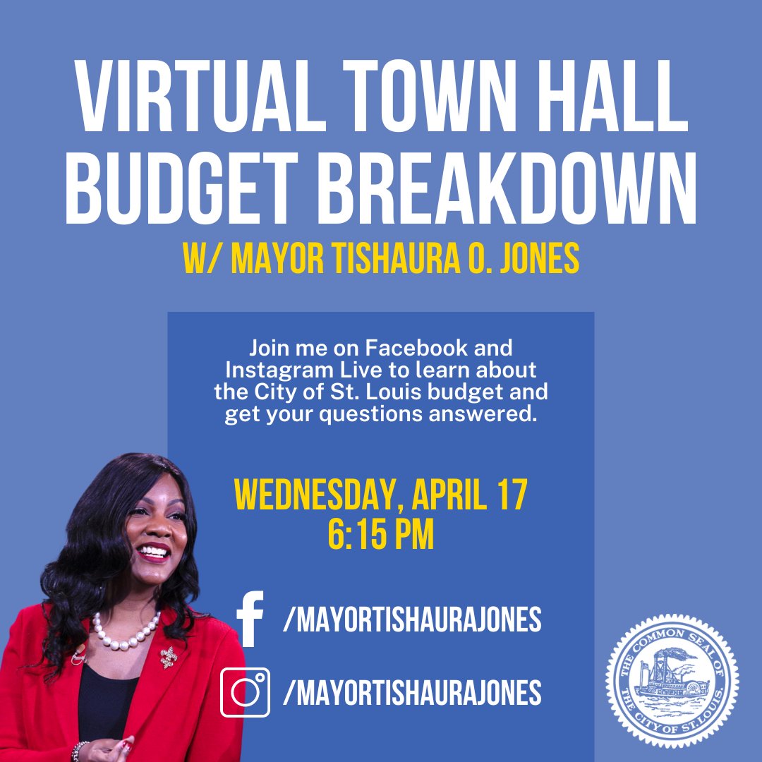 Join me this Wednesday on Instagram and Facebook to talk about the St. Louis budget for the upcoming year! I'll be going over important details to know, as well as answering any questions you might have. Hope to see you there!