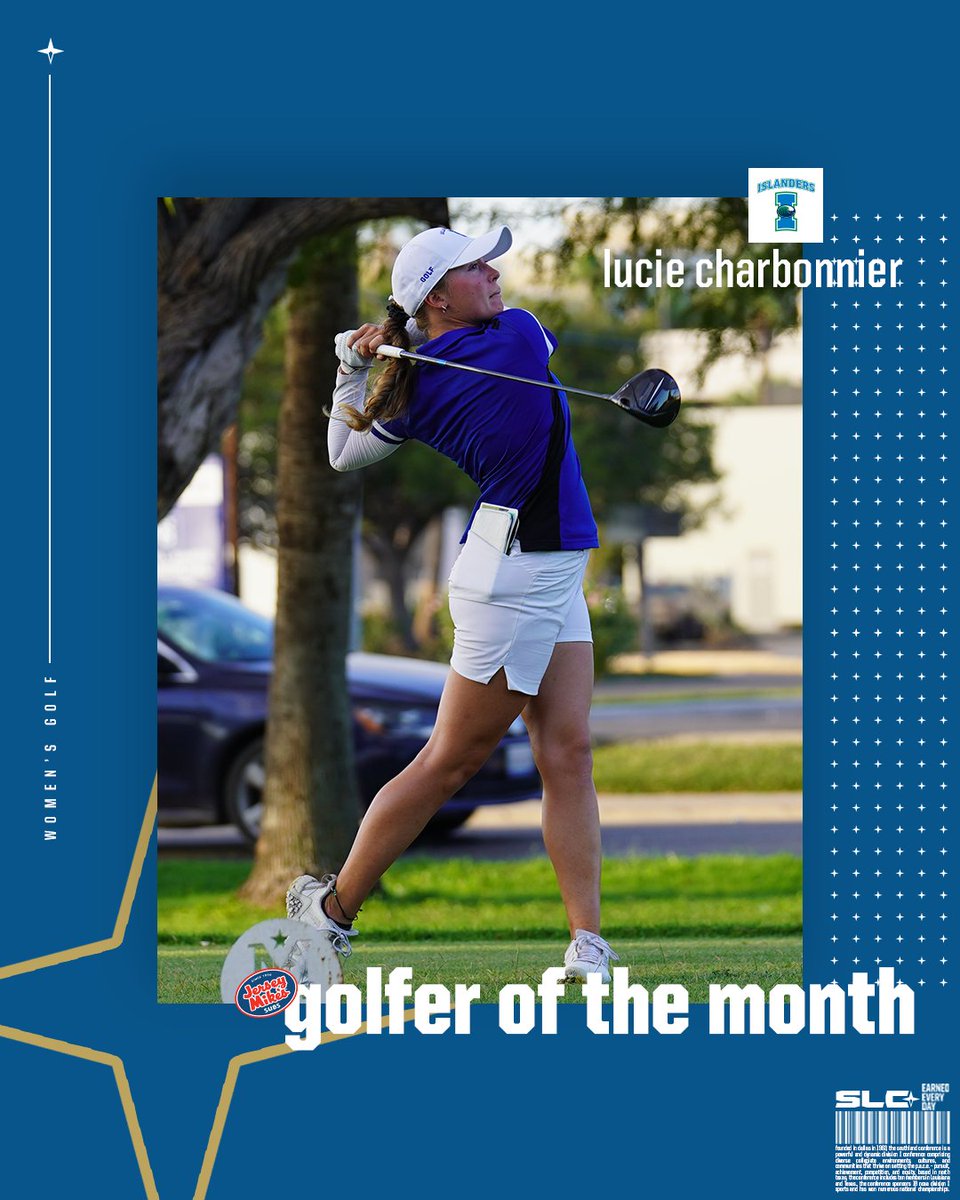 HISTORY ON THE GREENS ⛳️ She collected her second individual title of the season last week and now she's your @jerseymikes SLC Women's Golfer of the Month! Congratulations to Lucie Charbonnier of Texas A&M-Corpus Christi! #EarnedEveryDay