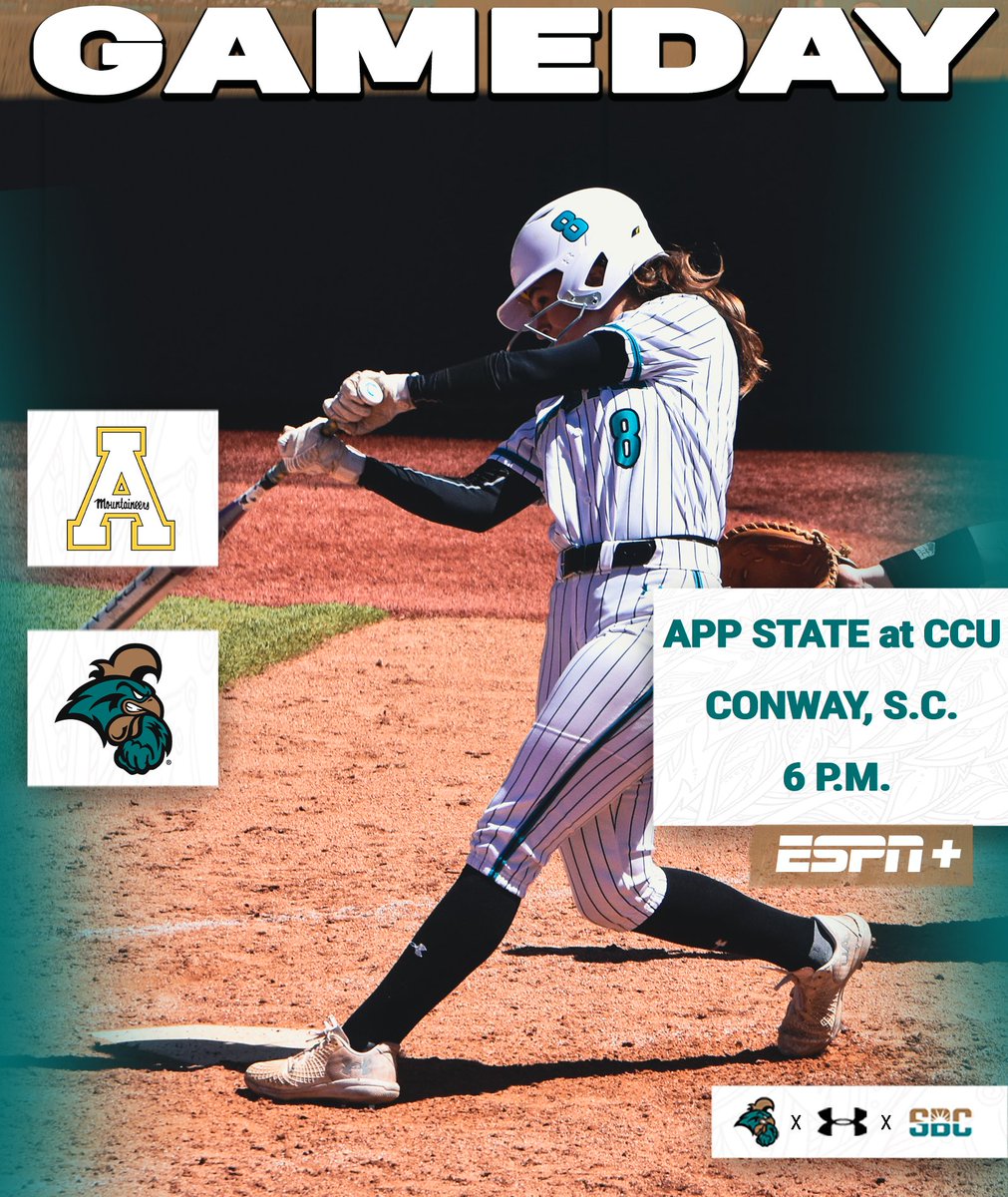 GAMEDAY🥎 Location: Conway, S.C. Opponent: App State Time: 6 p.m. ET #ChantsUp #TEALNATION
