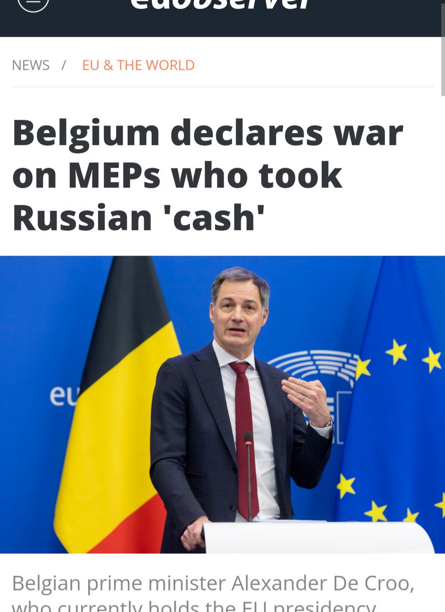 The first criminal investigation into Russian bribes and influence has begun in Belgium. Good news! We really need broad European investigations. It is time to fully deputinize Europe. PM Alexander de Croo shows the way