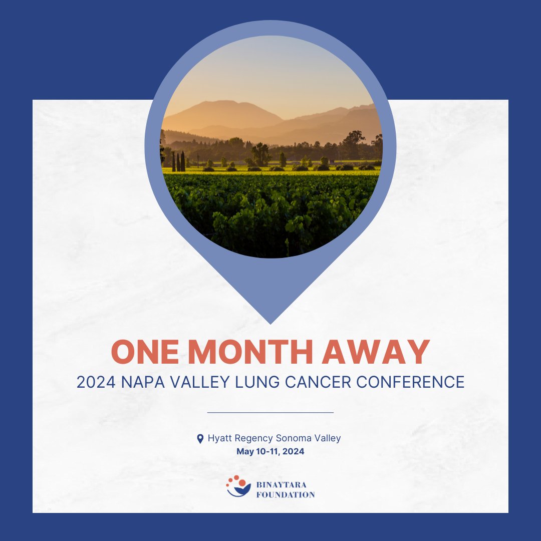 📣We're just ONE MONTH AWAY from 2024 Napa Valley Lung Cancer Conference! Don't miss this comprehensive overview of current and emerging strategies for management of lung cancer (NSCLC, SCLC). 🗓️ May 10-11, 2024 📍 Santa Rosa, CA REGISTER HERE🌐 education.binayfoundation.org/content/2024-n… #CME