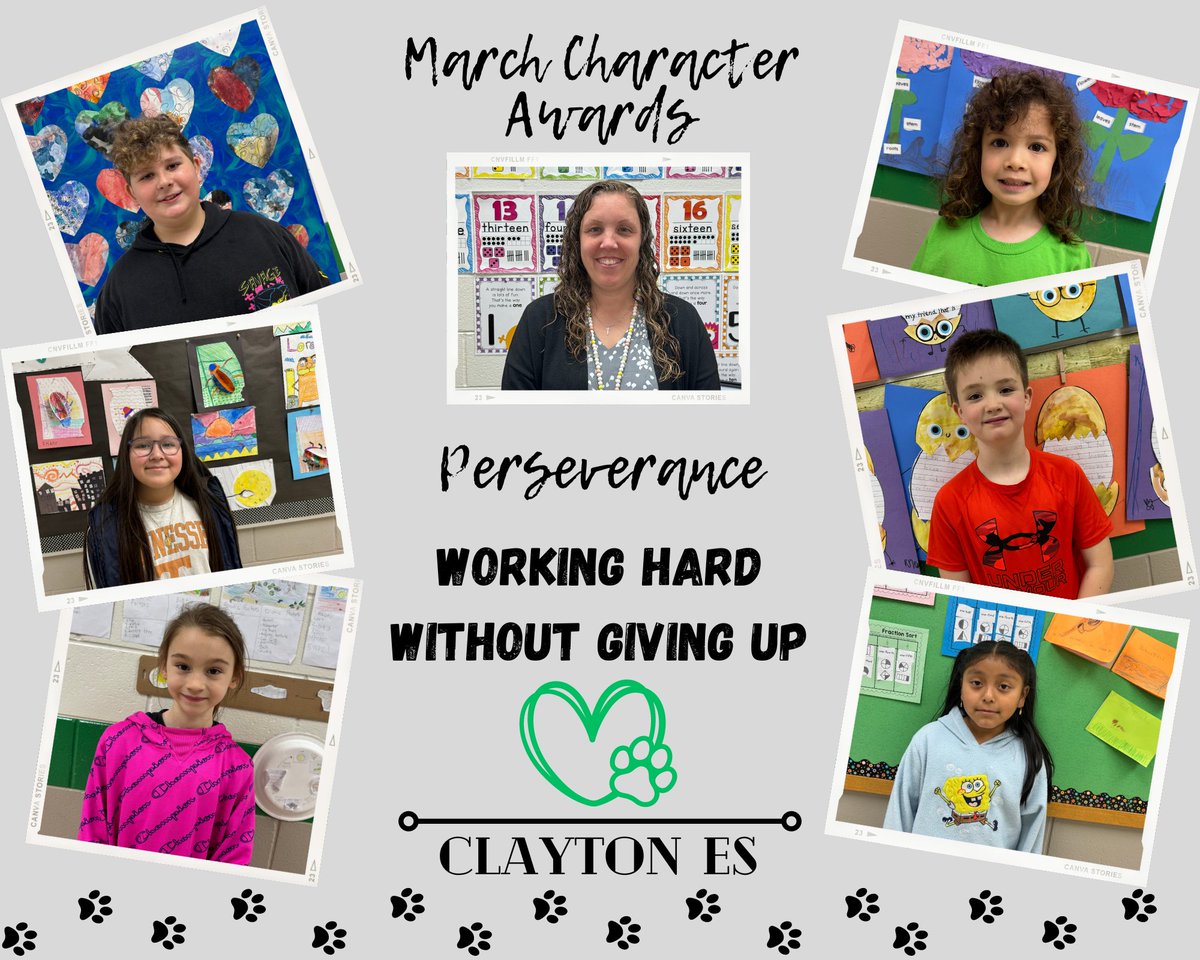 Congratulations to our March Students and Staff Member of the Month! @CherokeeSchools #CCSDfam #CESfam #ClaytonCougarNation