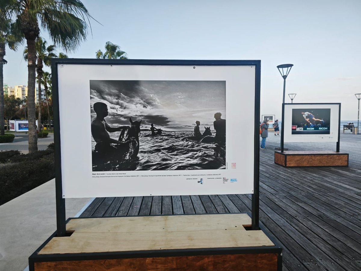 Ahead of #JOP2024 #Paris2024, opening of @LimassolPhotoFe with Deputy Minister @LinaKassianidou and Limassol Mayor N. Nikolaïdes. Amazing display of sport 📷 from 🇫🇷 @GalleryJDWalter, with the support of @FranceaChypre. An absolute must-see! @BPRartscy @SamuelDucroquet