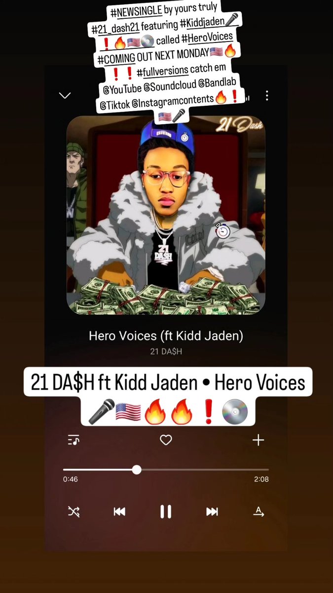 #TWOHEROVOICES #21DASH #KIDDJADEN NEW SINGLE ALMOST DONE...DROPPIN ON #MONDAY❗️❗️❗️💿🇺🇲🔥🔥💿🇺🇲🎤❗️@YOUTUBE @BANDLAB @SOUNDCLOUD @INSTAGRAMCONTENTS @21_dash21!! Get it!!!