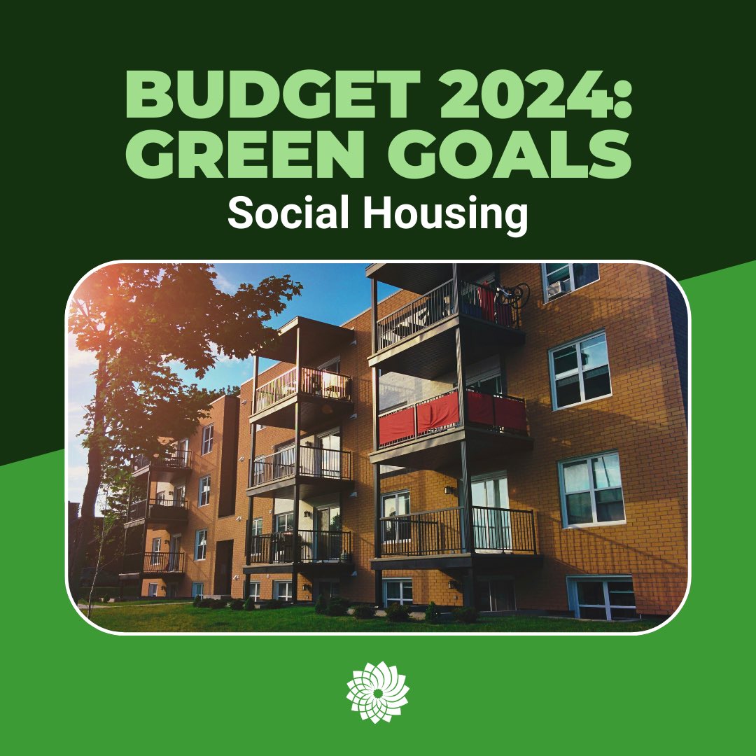 What does the Green Party want to see in #Budget2024? How about we give ourselves a green light to build more social housing! Let's make (truly!) affordable homes for Canadians a reality 🏡 #cdnpoli #greengoals #housingforall