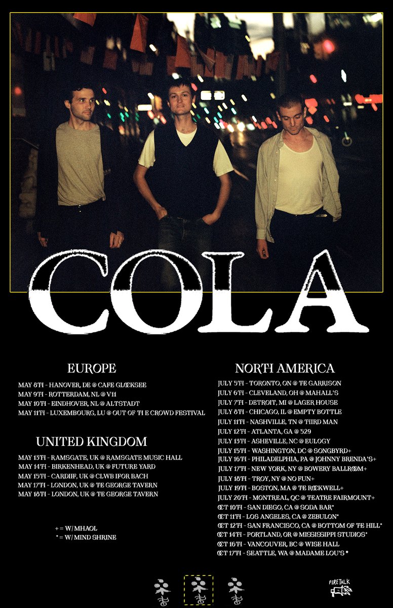 Cola's 'The Gloss' tour kicks off in May, all shows now on sale 💥❗ tickets: cola.band
