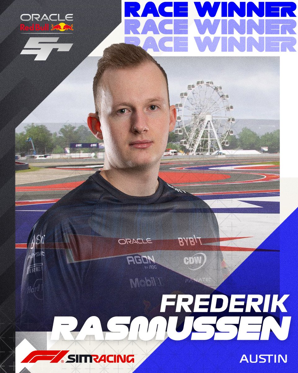 HE HAS DONE IT AGAIN! Back-to-back race wins 👊 On the last lap of the race @frederasmussen_ 🇩🇰 makes the overtake stick and wins the F1 Sim Racing United States Grand Prix 2024👏 #F1Esports @redbullsimrace