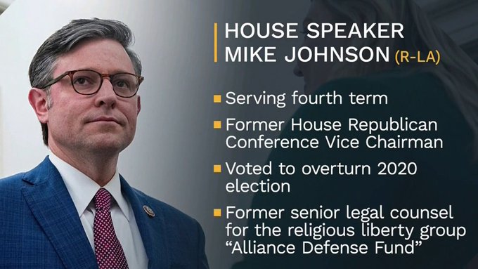 Speaker Mike Johnson has no integrity or he carries any ethical values. He is a Trump Stooge. Just like Trump, he is a traitor to our country and our democracy.