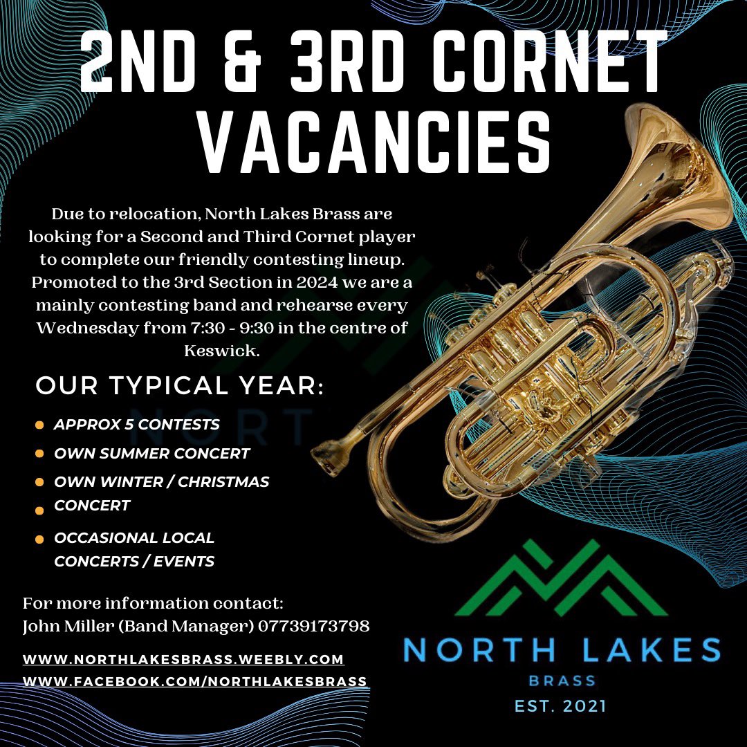 We are recruiting! This is a great opportunity to join our band.