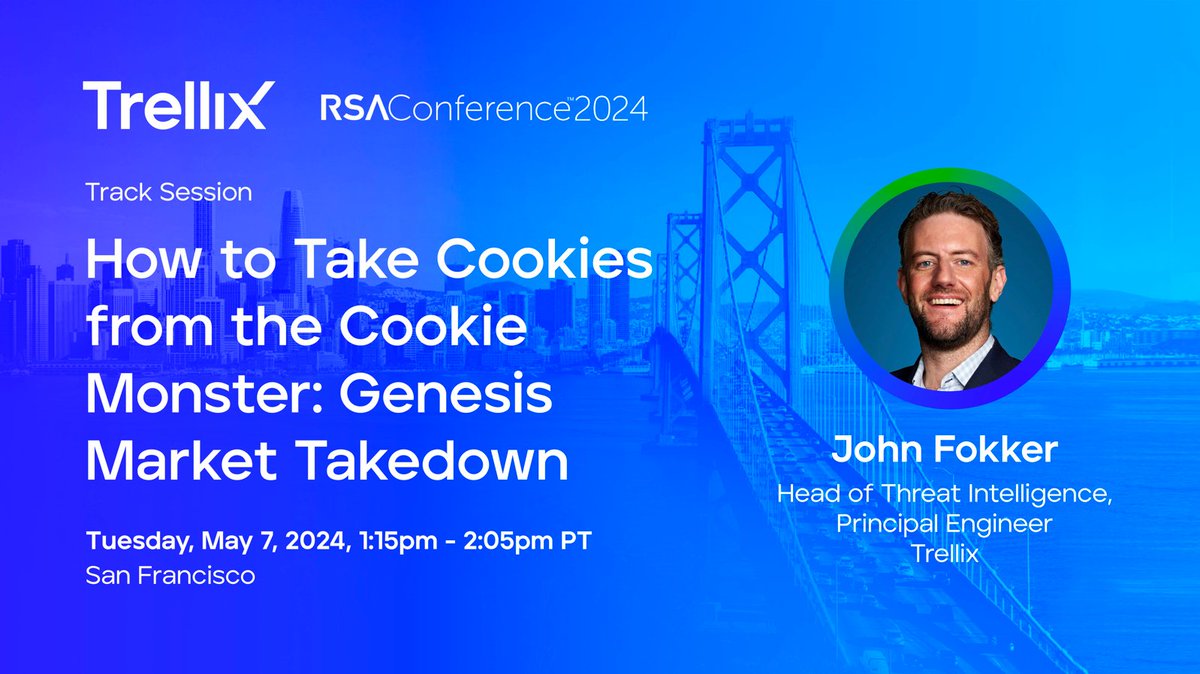 I am proud of the role @Trellix played in supporting law enforcement in the #GenesisMarket takedown last spring. At #RSAC this year, my colleague and @TrellixARC Head of Threat Intelligence, @John_Fokker, will dive into the details. bit.ly/3PnlPJg