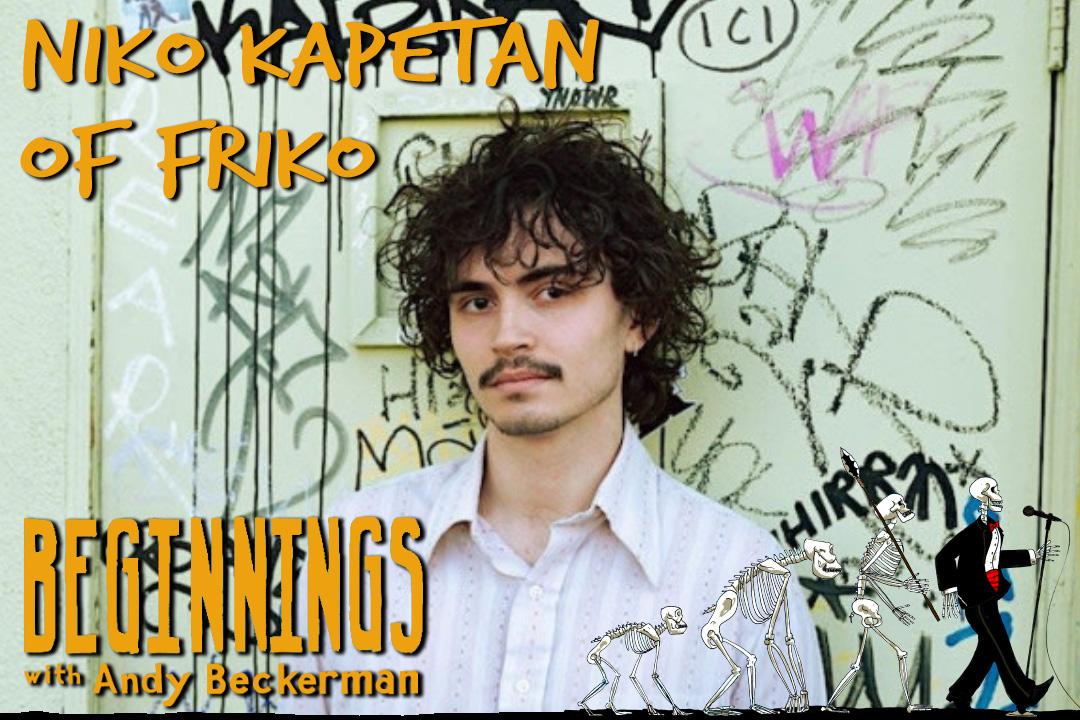 Take a break from hell with a brand-new episode of Beginnings! Good times with Niko Kapetan of @frikoo4u! Making art in a collapsing empire, growing up in Evanston, IL, authentic stage presence, parental support and MORE! 🎧 tinyurl.com/BeginningsFriko