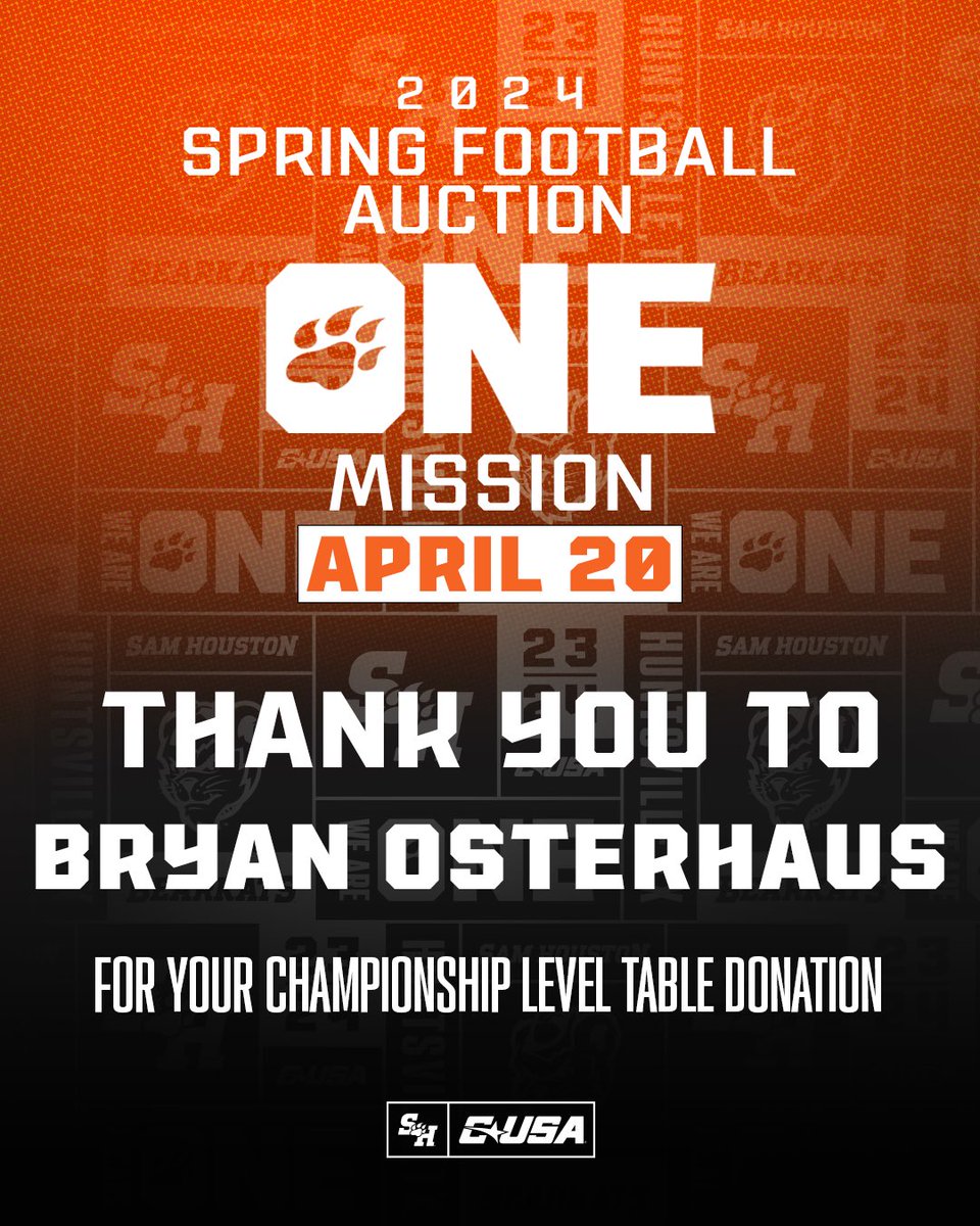 A special thank you to Bryan Osterhaus for supporting our upcoming Football Auction! Come spend the day with the Kats. You won’t want to miss this event! 📅: April 20th, 6pm 📍: Johnson Coliseum 🎟️: secure.touchnet.com/C21329_ustores…