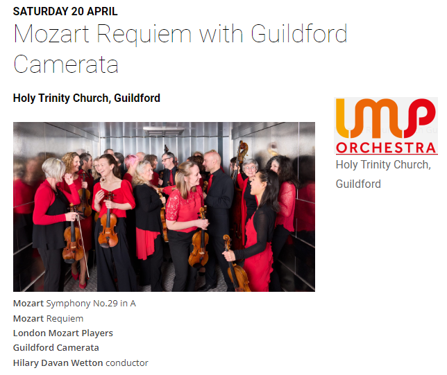 MozartCircleCN's tweet image. 20 April 2024 #HolyTrinityChurch #Guildford
@mozartplayers @HilaryConductor present:
#Mozart Requiem 1791
#Mozart Symphony No.29 in A!
#Londoners #music #event 

londonmozartplayers.com/whatson-event/…