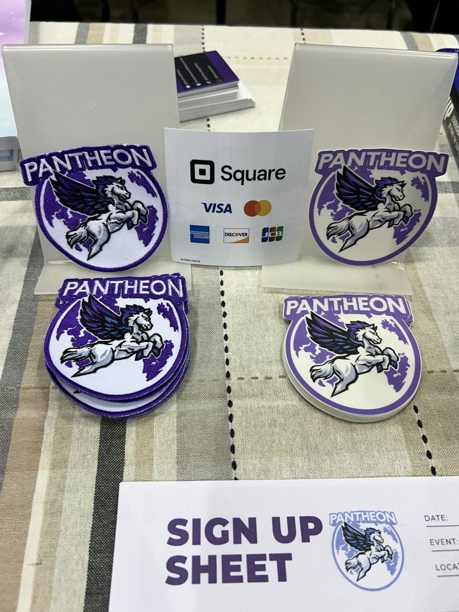 Also ICYMI, I’m debuting two new items I haven’t offered for sale before:
- 4” vinyl Pantheon branded stickers, great for water bottles or as zaps
- 3” cloth Pantheon logo patches