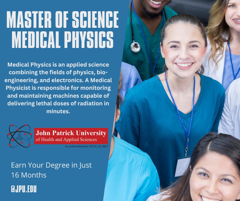 JPU alumni qualify for a 50% tuition discount on the MS Medical Physics Program. #medicalstudent #medicalschool #Medicaladvice  #medicalfield #healthfieldworker #healthcare #healthcareworker #healthcareworker #HealthcareHeroes