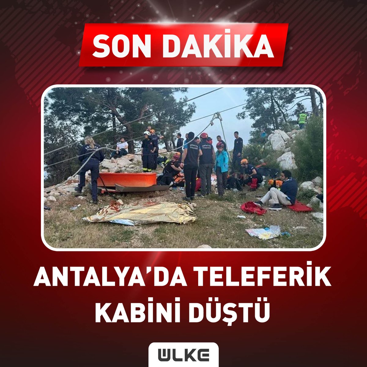 #SONDAKİKA Bakan Yerlikaya: #Antalya #Konyaaltı ilçesinde tünektepe teleferik hattını taşıyan direklerden birinin devrilmesi sonucu vagonlardan biri kayalık bölgeye düşmüş; teleferikte bulunan 1 vatandaşımız maalesef hayatını kaybetmiş, 7 kişi ise yaralanmıştır #haber