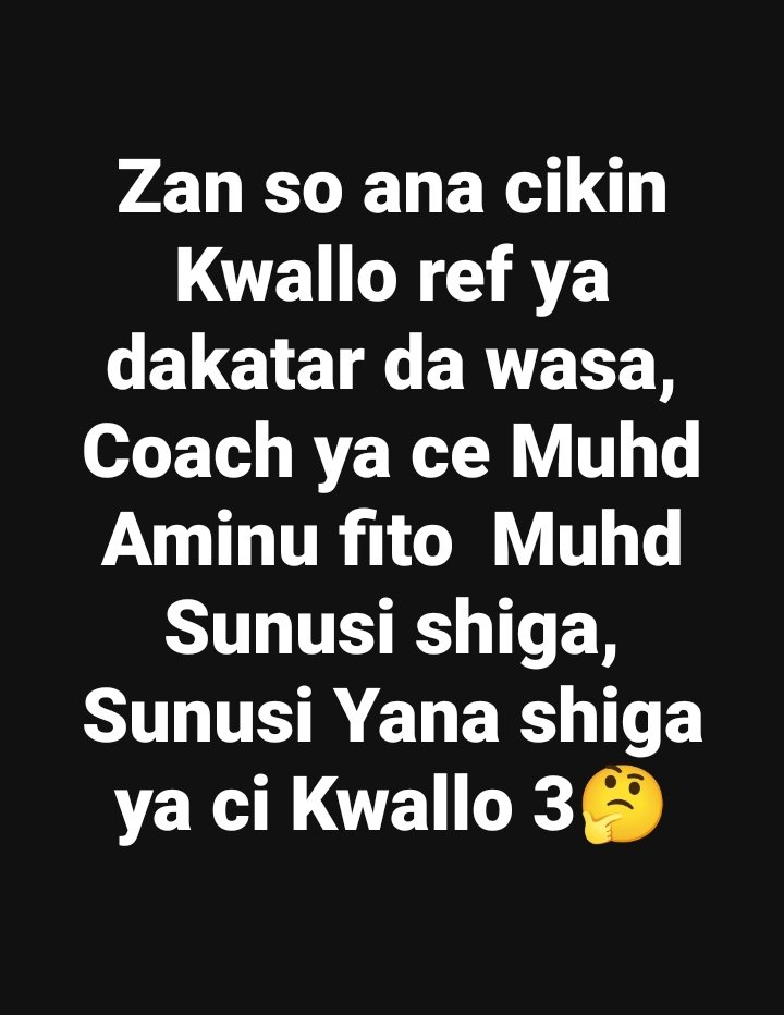 Zan so ana cikin Kwallo ref ya dakatar da wasa, Coach ya ce Muhd Aminu fito Muhd Sunusi shiga, Sunusi Yana shiga ya ci Kwallo 3🤔