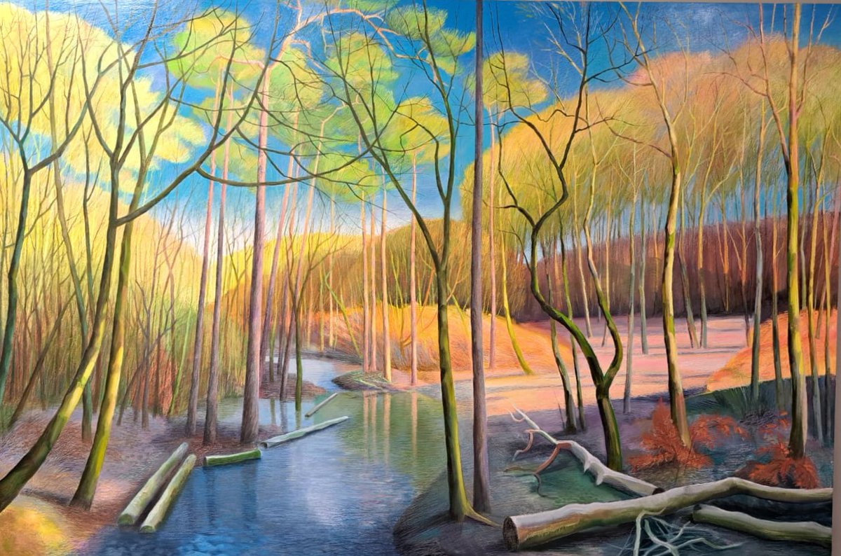 Flooded Wood, Afternoon Sun, Frozen Ground by Lindsey Hambleton
Oil on wood panel 180 x 120cm
Part of our Natural Order Exhibition at Macc Art Lounge
Grosvenor Shopping Centre, Macclesfield. Cheshire SK10 1DY
maccartlounge.com
Tel: 01625 402323