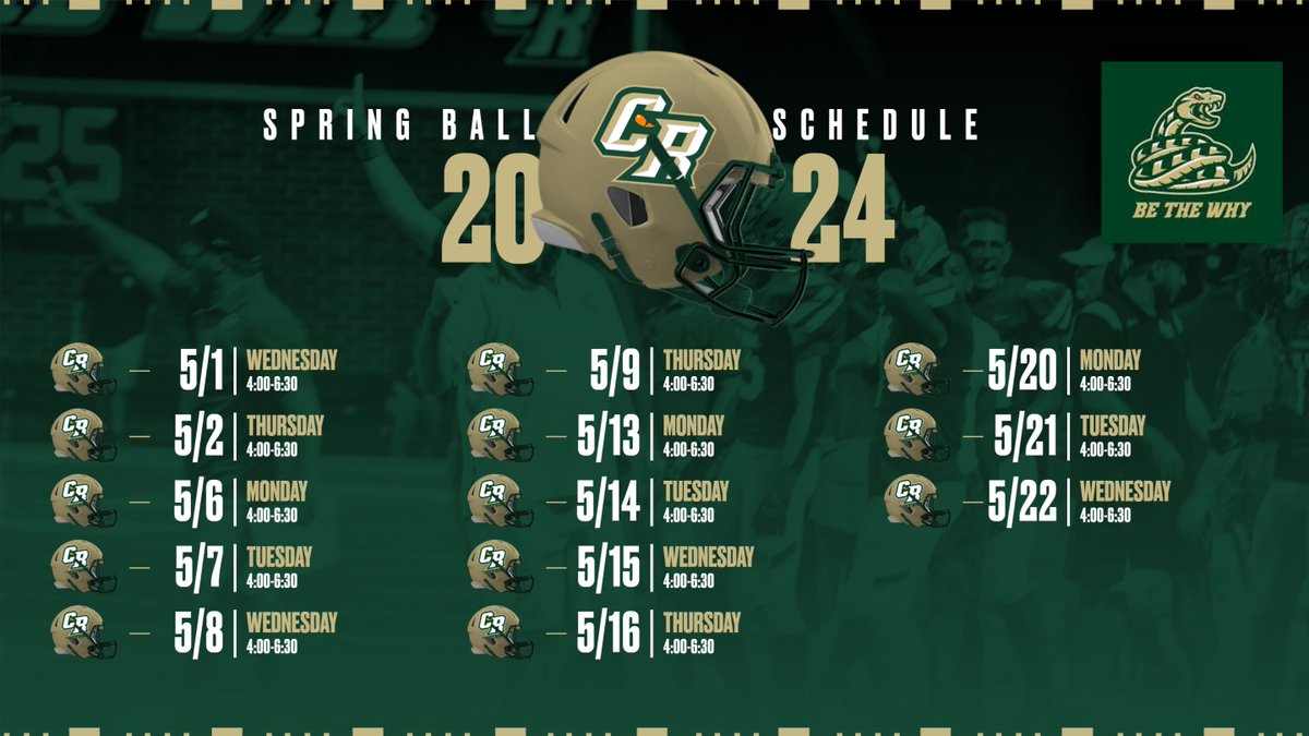 Spring Ball Schedule! Ready to get things rolling for 2024! College coaches, you have an open invite to stop by and check out or athletes!! I promise, you won't be disappointed! #BeTheWHY