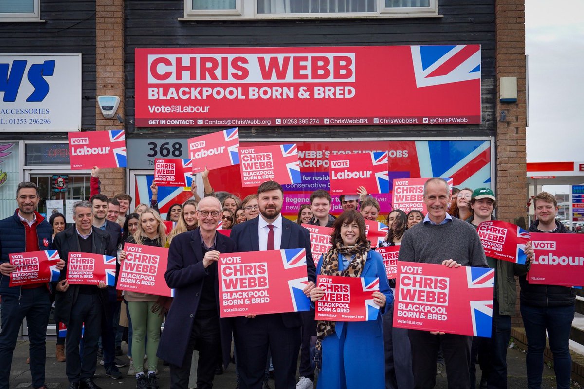 Great support on the doorstep for Labour’s Chris Webb in Blackpool South today. Longtime Labour voters plus many former Conservatives who are voting Labour this time. Polling day is May 2nd. ⁦@ChrisPWebb⁩ 🌹