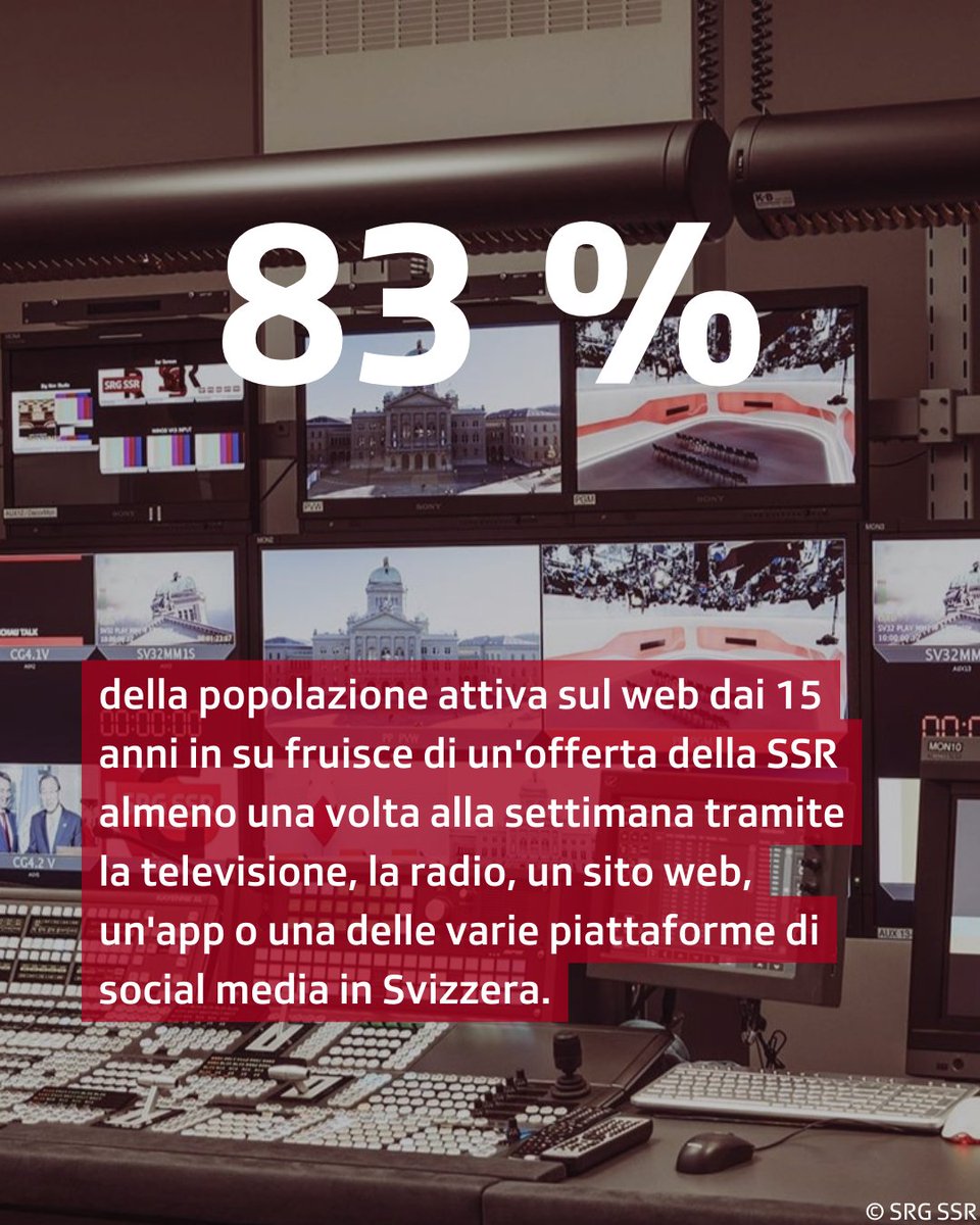 Nonostante l'assenza di grandi eventi sportivi nel 2023 e il calo generale della fruizione lineare dei programmi radiofonici e televisivi, nonché la massiccia concorrenza a livello internazionale, lo scorso anno le quote di mercato delle emittenti della SSR sono rimaste stabili.