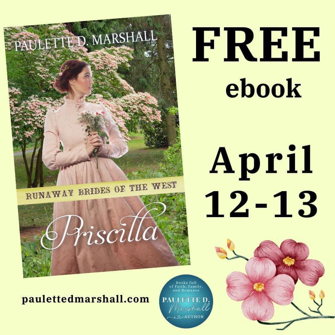 Priscilla is free April 12 -13. 
Grab your copy amzn.to/3wOkbGE.
#freeebook #ReadersOfTwitter #readingcommunity #readabook