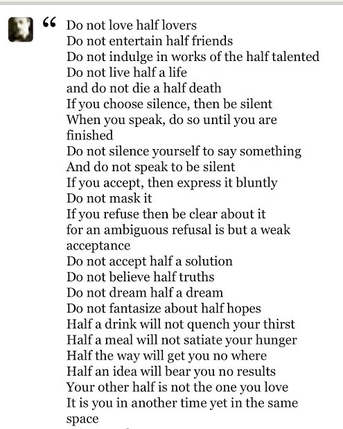 silveroystr's tweet image. do not love half lovers by khalil gibran