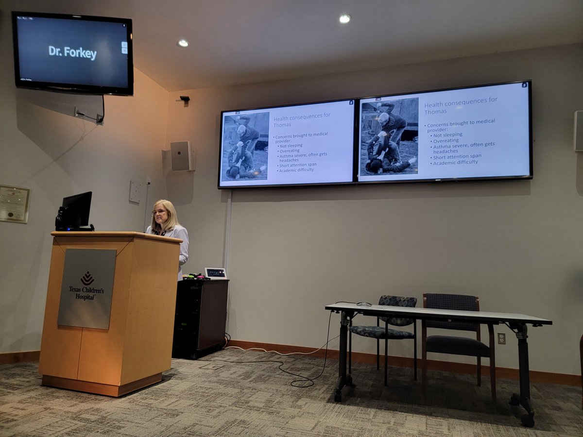 Dr. Heather Forkey delivering Public Health Grand Rounds at <a href="/TexasChildrens/">Texas Children's</a> and <a href="/bcmhouston/">BCMHouston</a>; the health impact of childhood trauma on children and young adults. <a href="/HeatherForkey/">Heather Forkey</a> <a href="/HelferSociety/">Helfer Society</a>