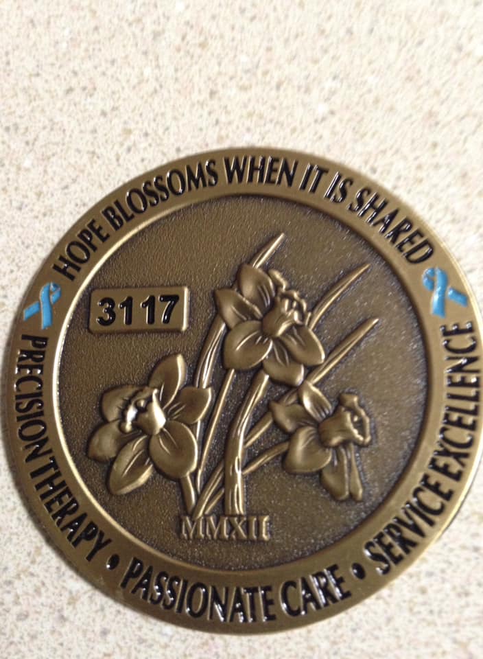 When it came time for the leaders at ProCure to think about something we might give patients at the completion of their treatment, the decision was made to give a challenge coin. The coin represents our unity and passion – both patients and ProCure team members. #ProYou