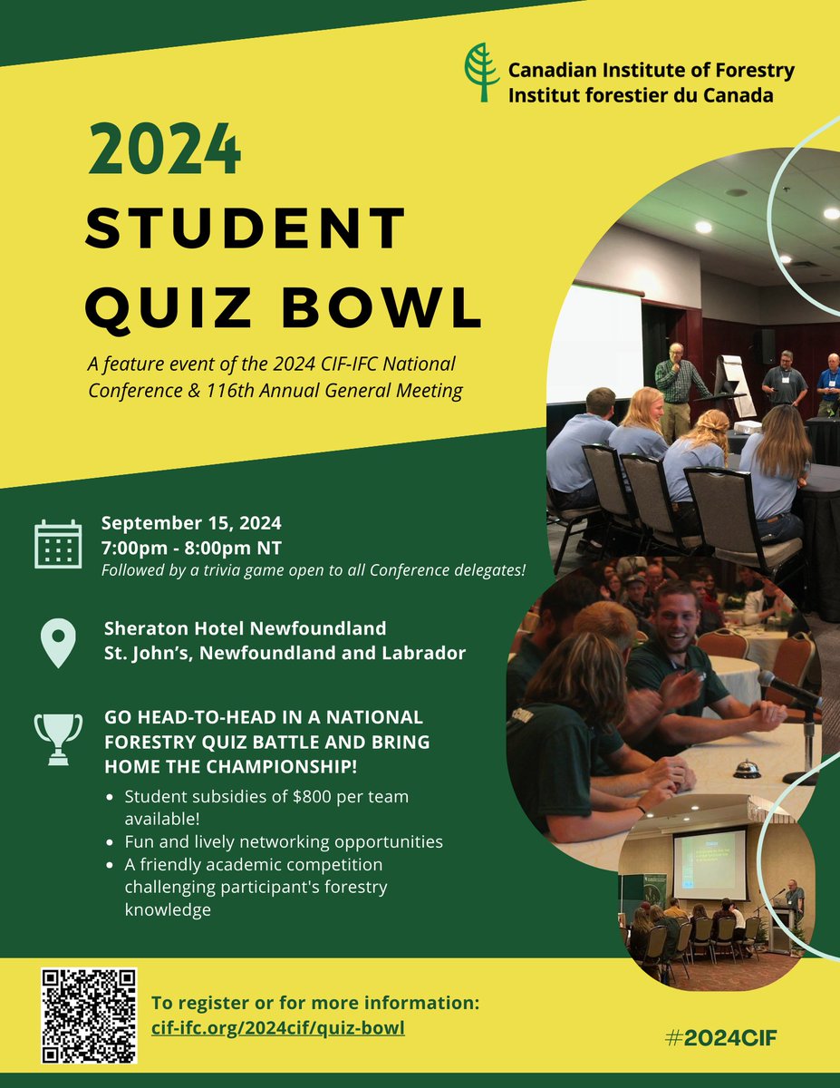 Hey #CIFSilverRing Schools 👋 #ICYMI Now's your chance to go head-to-head in a national forestry quiz battle & be named the Quiz Bowl Champs for 2024! 🏆 We are inviting your school to save the date & enter a team to participate at #2024CIF. Full details: cif-ifc.org/conference-agm…