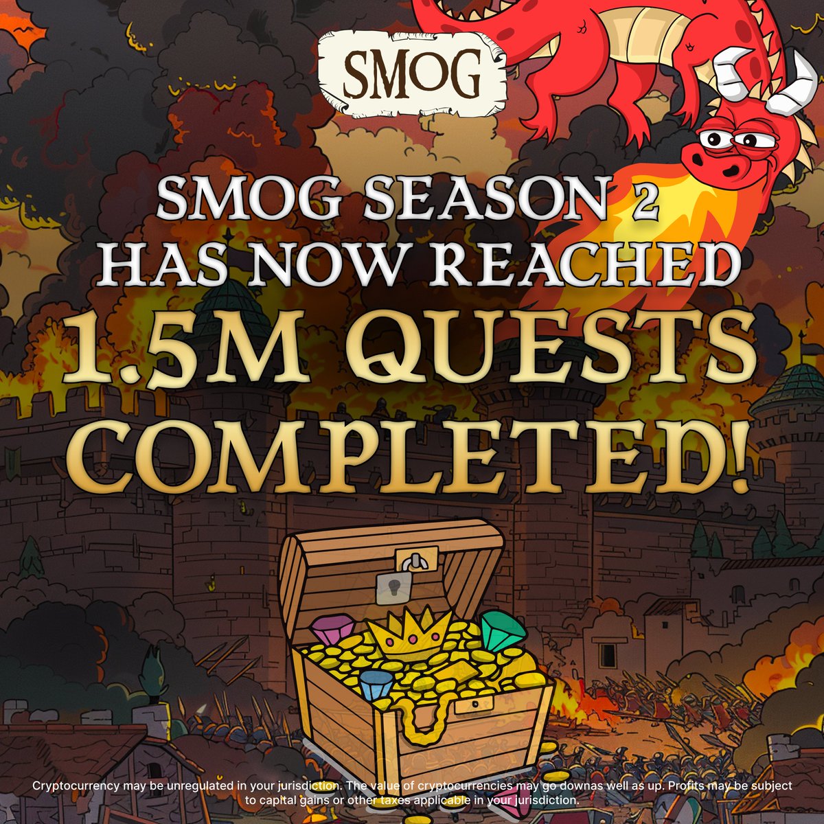 #Dragons you're truly astounding! 🐲 With a whopping 1.5 million quests completed since the launch of #SMOG Season 2! 🌟 Yet another incredible achievement unlocked! 🎉 Come aboard, tackle your daily #Zealy quests, and thrive alongside our mighty $SMOG community! 💪🔥…