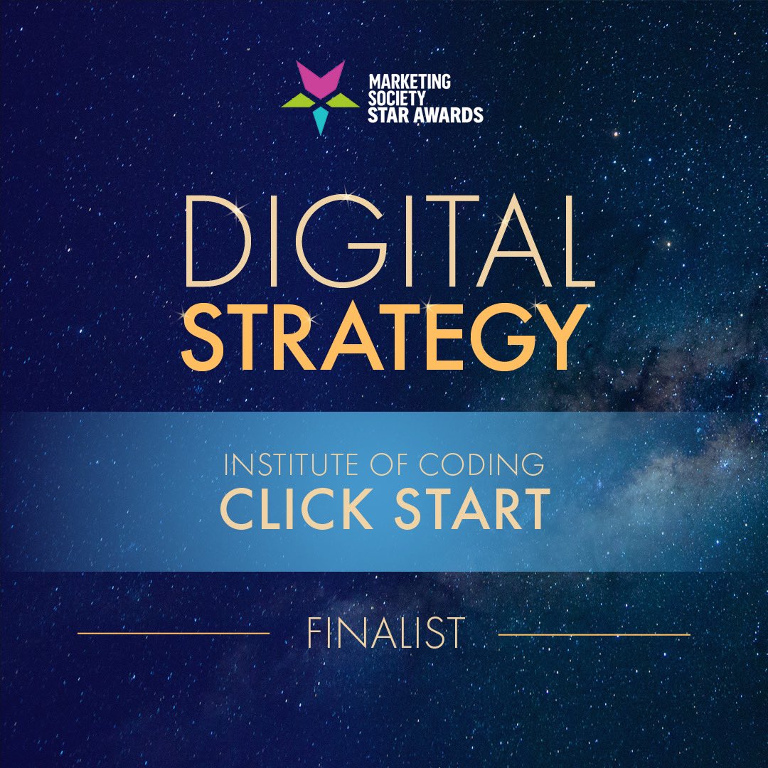 Friday Finalists! 🌟 We're thrilled to share that our #ClickStart campaign for @IoCoding has been nominated in the 'Digital Strategy' category at the @marketingsocSCO #StarAwards24! A lot of hard work was put into this project, so it's great to get the recognition. 🎉