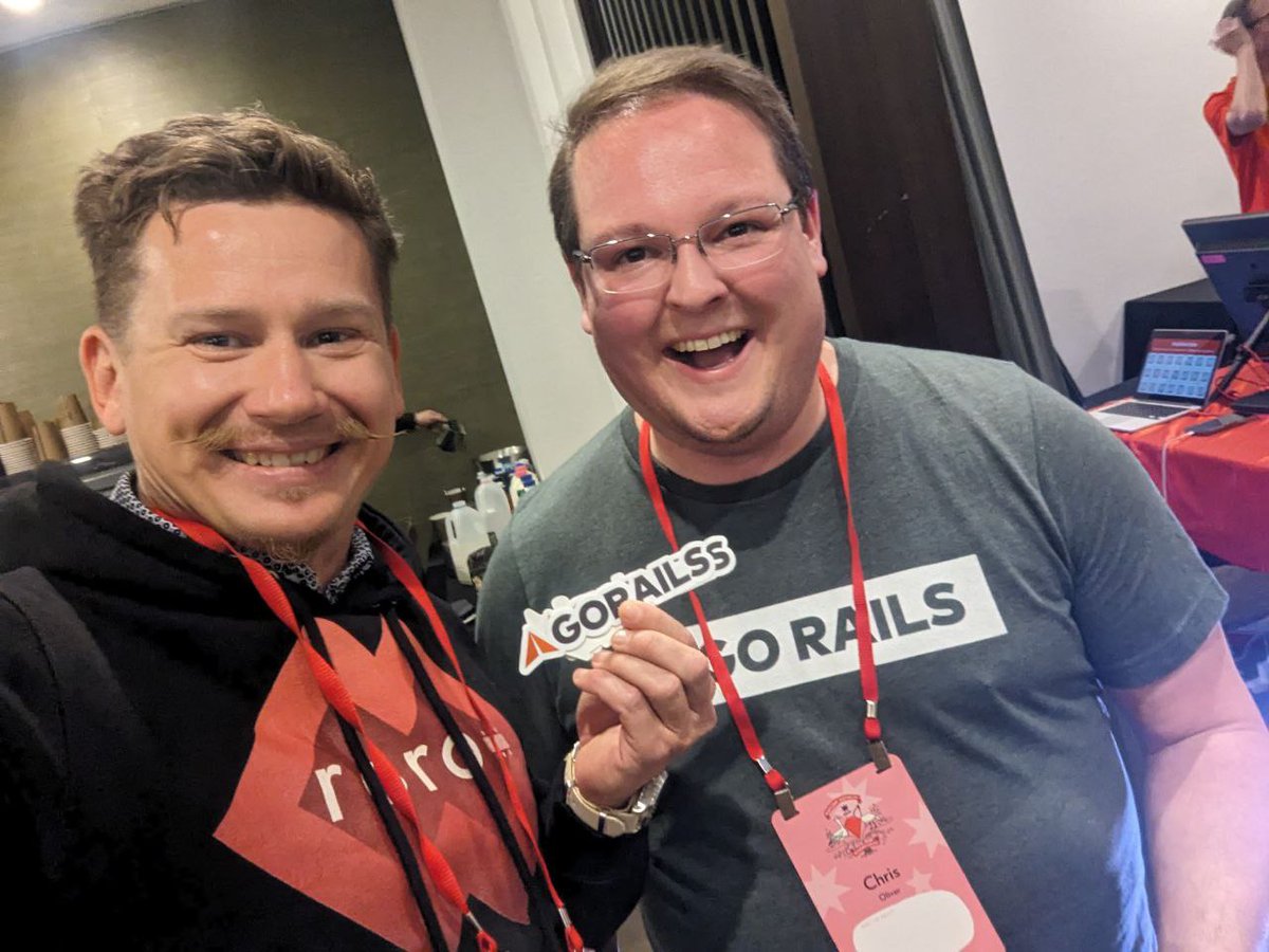 friendlyantz (@friendlyantz) on Twitter photo Finally shook hands at RubyConf AU 2024 with this legend from across the pond! Cheers to all the tips, tricks and the amazing work you do for Ruby community <a href="/excid3/">Chris Oliver</a> Finally shook hands at RubyConf AU 2024 with this legend from across the pond! Cheers to all the tips, tricks and the amazing work you do for Ruby community <a href="/excid3/">Chris Oliver</a>