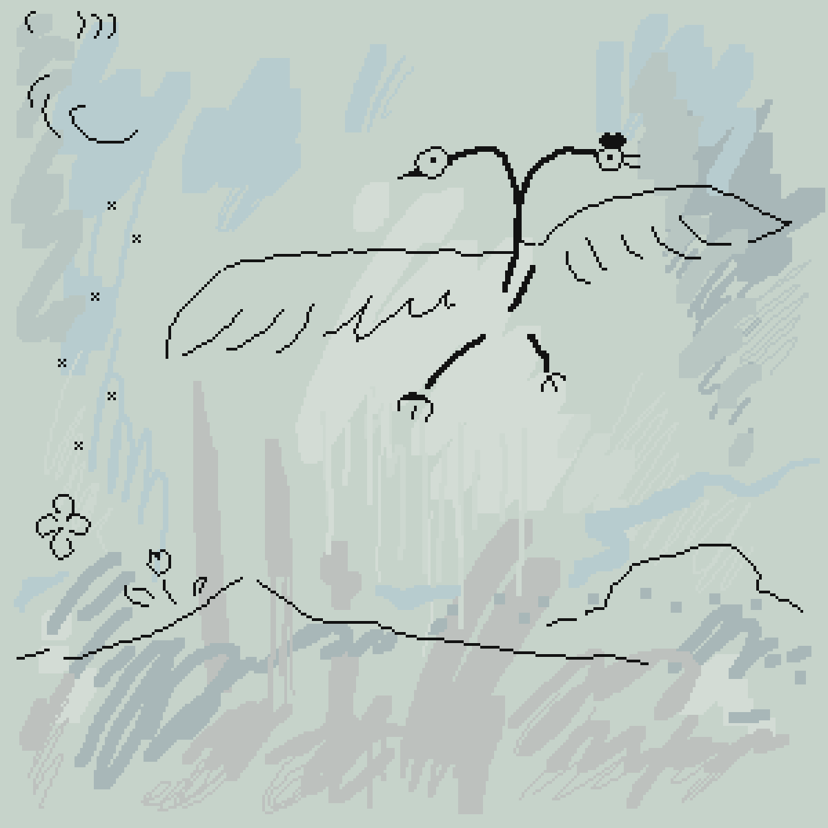 Drawing after an Exhibition Visit of Cy Twombly 
300*300p

#dailyart #pixelart #Digitalart