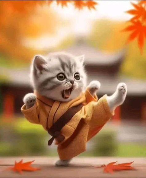 🎵 Everybody was Kung Fu Fighting🎵 🎵Those Cats where fast as lighting🎵 😺😊☀️✨ #GoodMorningEveryone have a wonderful day and a safe and #HappyWeekend