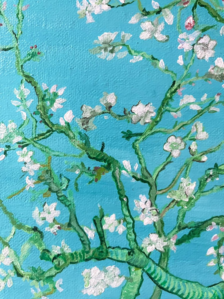 Ma reproduction de la peinture 'Amandier en fleurs' de Van Gogh 🌸🌝