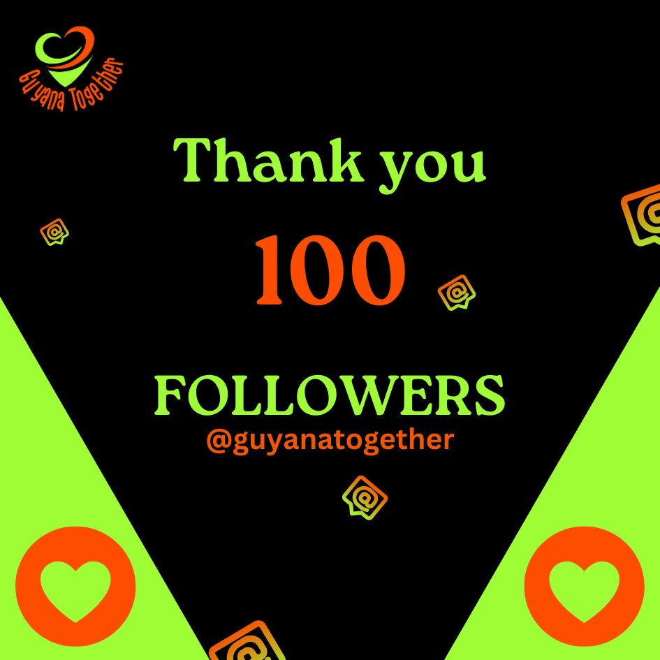 We’ve passed 100 followers on the #GuyanaTogether #Instagram page! Your support means the world to us as we celebrate #diversity and promote #respect in #Guyana. Here's to many more milestones, together! #GuyanaTogether #IsAllAhWe #MilestoneCelebration