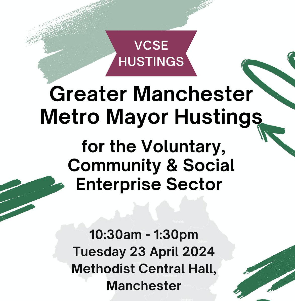 Our GreaterManchester VCSE Hustings is fast approaching, make sure you register to have your say! bit.ly/4ck2Jhb