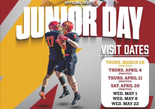 Big Thank You to @bobbywhiteT for the Junior Day Invite! Excited to be up in Iowa on May 8th @CoachAndySims @CoachReiterFB @PHTrojansFB