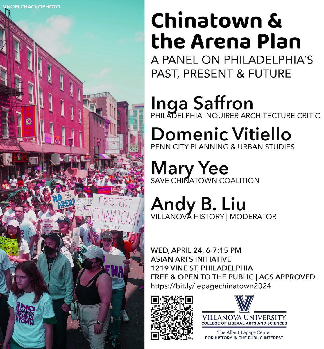 hello philly! 4.24 (wed), there'll be a history panel on Chinatown and the controversial 76ers arena plan. with VU's @lepagevu center and hosted @AsianArtsPhilly! featuring activist Mary Yee; historian Domenic Vitiello; and prize-winning critic @IngaSaffron - spread the word!